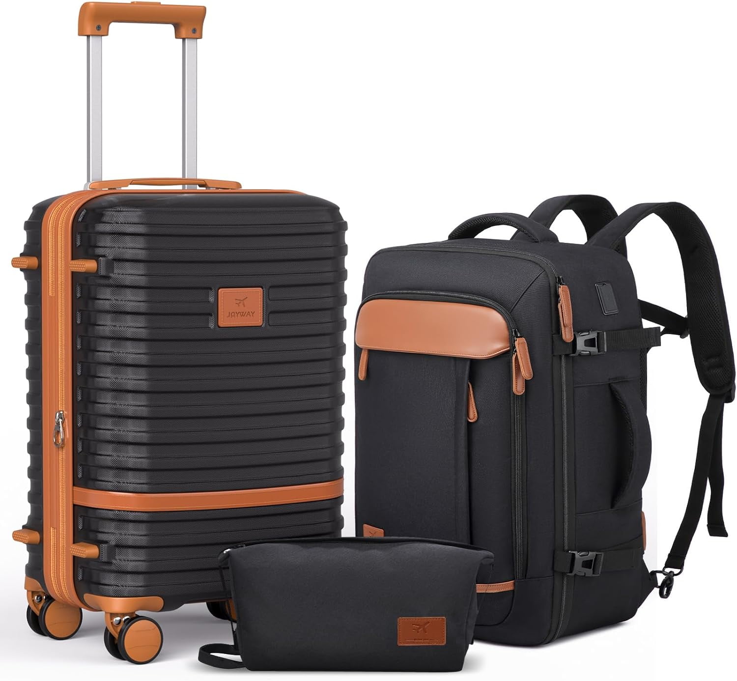 Joyway 3-Piece Carry-On Luggage Set with Spinner Wheels TSA Lock, Lightweight Hardshell Set