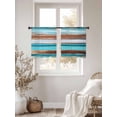 thumbnail image 3 of Abstract Turquoise Sheer Curtains 45 Inches Long 2 Panels Brown Gradient Retro Wood Grain Light Filtering Semi Sheer Window Curtains Drapes for Bedroom Living Room 52"x45", 3 of 7