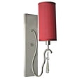 thumbnail image 2 of Woodbridge Lighting Haley 1 Light Wall Sconce in Satin Nickel/Maroon, 2 of 3