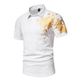 thumbnail image 1 of LSLJS Men Casual Fashion Button Short Sleeve Printed Turndown Pullover T Shirt Tops, Mens Shirts Summer Clothes, 1 of 9
