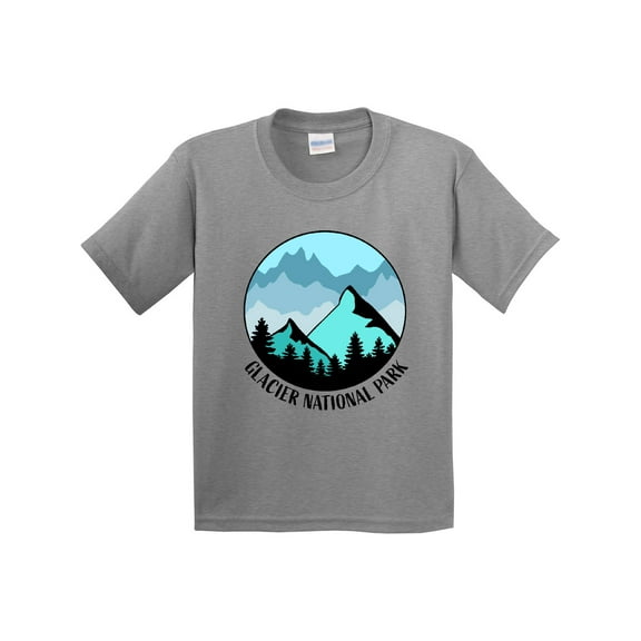 Inktastic Glacier National Park Montana Mountains Youth T-Shirt
