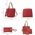 thumbnail image 2 of Ensemble de 4 Pcs Sac à Main en Cuir pour Femme Sacs à Bandoulière Cabas Porte-Cartes, 2 of 5