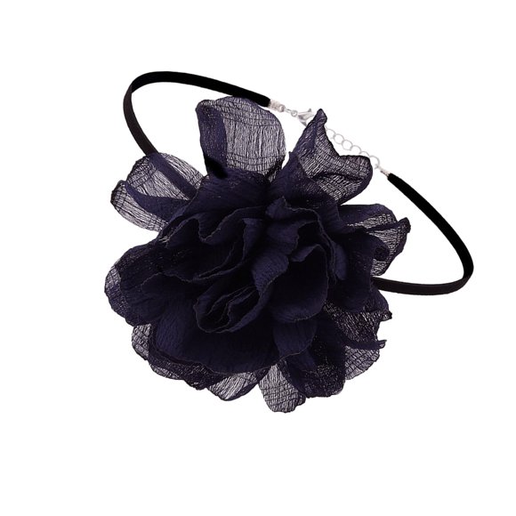 Flower Choker Necklace Neck Flower Choker Flower Necklace, Big Flower Choker for Blue