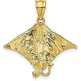 thumbnail image 3 of 14K Yellow Gold Spotted Eagle Ray with Holes Charm - 25mm, 3 of 6