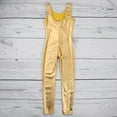 thumbnail image 5 of Miaeowve Kids Girls Dance Unitards Shiny Metallic Sleeveless Full Body Leotards Gymnastic Bodysuit Dancewear Gold 9-10, 5 of 7