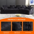 thumbnail image 2 of MOONMISS Boucle Upholstered Oversized 3 Seater Comfy Sofa with Unique Double Seat and Corner Construction-Black, 2 of 5
