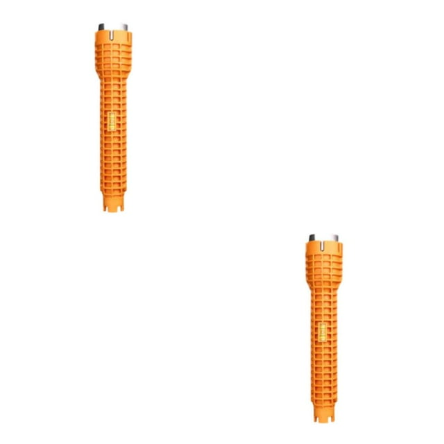 Decodeary Sink Installer Antislip Flume Basin Wrench Tool Wear-resistant Key Repair Plumbing Kitchen Hand Tools Orange 2Set