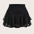 thumbnail image 5 of Women Fashion Casual Skirts Solid Color Mid High Waist Lace Patchwork Winter, 5 of 5