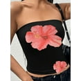 thumbnail image 5 of Rdhnmea Women's Tube Tops Floral Print Boat Neck Bandeau Tanks Backless Shirts Strapless Summer Tank Tops Sleeveless Blouse, 5 of 8
