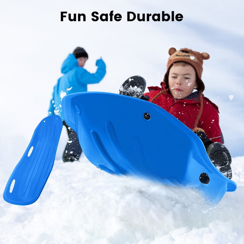 Gamexcel 48-Inch Durable Downhill Sprinter Toboggan Snow Sled for Kids, Boys, Girls, and Adults, Featuring Built-in Handles and Pulling Rope - Blue
