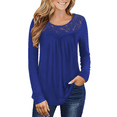 thumbnail image 2 of VERABENDI Women's Plus Size Tops Long Sleeve Tunic Shirts Splicing Lace Trim Loose Blouses,M-4XL, 2 of 6