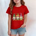 thumbnail image 2 of Hessimy Girls Short Sleeve Tops Casual Crewneck T Shirts Kids Babydoll Tunic Tees Blouses(Red,7-8 Years), 2 of 4