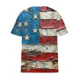 thumbnail image 3 of Fartey Plus Size Independence Day Shirt for Women Patriotic American Flag Graphic Tees Dressy Casual Button Up V Neck T Shirts Loose Fit Short Sleeve Summer Tops Multicolor XL, 3 of 4