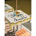 thumbnail image 2 of Square Outdoor Tablecloth with Umbrella Hole Sunflowers Outside Table Cloth Waterproof Patio Table Cover Yellow Floral Watercolor Botanical Checkered Rustic Zipper Tablecloths for Picnic 60x60 Inch, 2 of 8