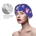 thumbnail image 2 of Kdxio Space Print Shower Cap for Women,Elastic and Reusable,Double Waterproof Layers Bathing Hat, 2 of 6