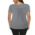 thumbnail image 4 of Tops de Tunique d'Été pour Femmes à Manches Courtes Chemisiers Henley Floraux Décontractés, 4 of 5