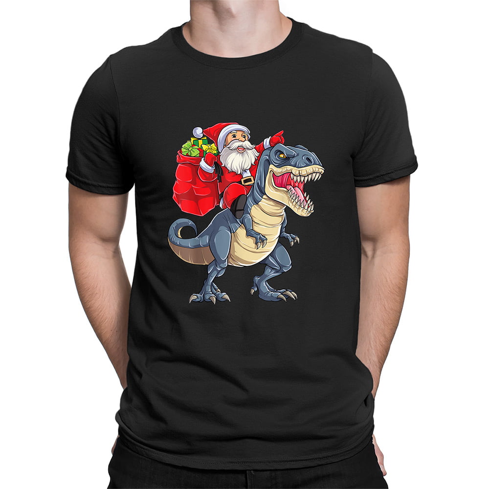 Lunch For T-Rex T-SHIRT Dinosaur Santa Father Tee Funny Present birthday gift