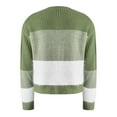 thumbnail image 5 of Herrnalise Women's Knitted Crop Tops Casual Solid Color Splicing Line Round Neck Long Sleeve Sweater Tops Blouse Pullover Jumper Sweaters, 5 of 5