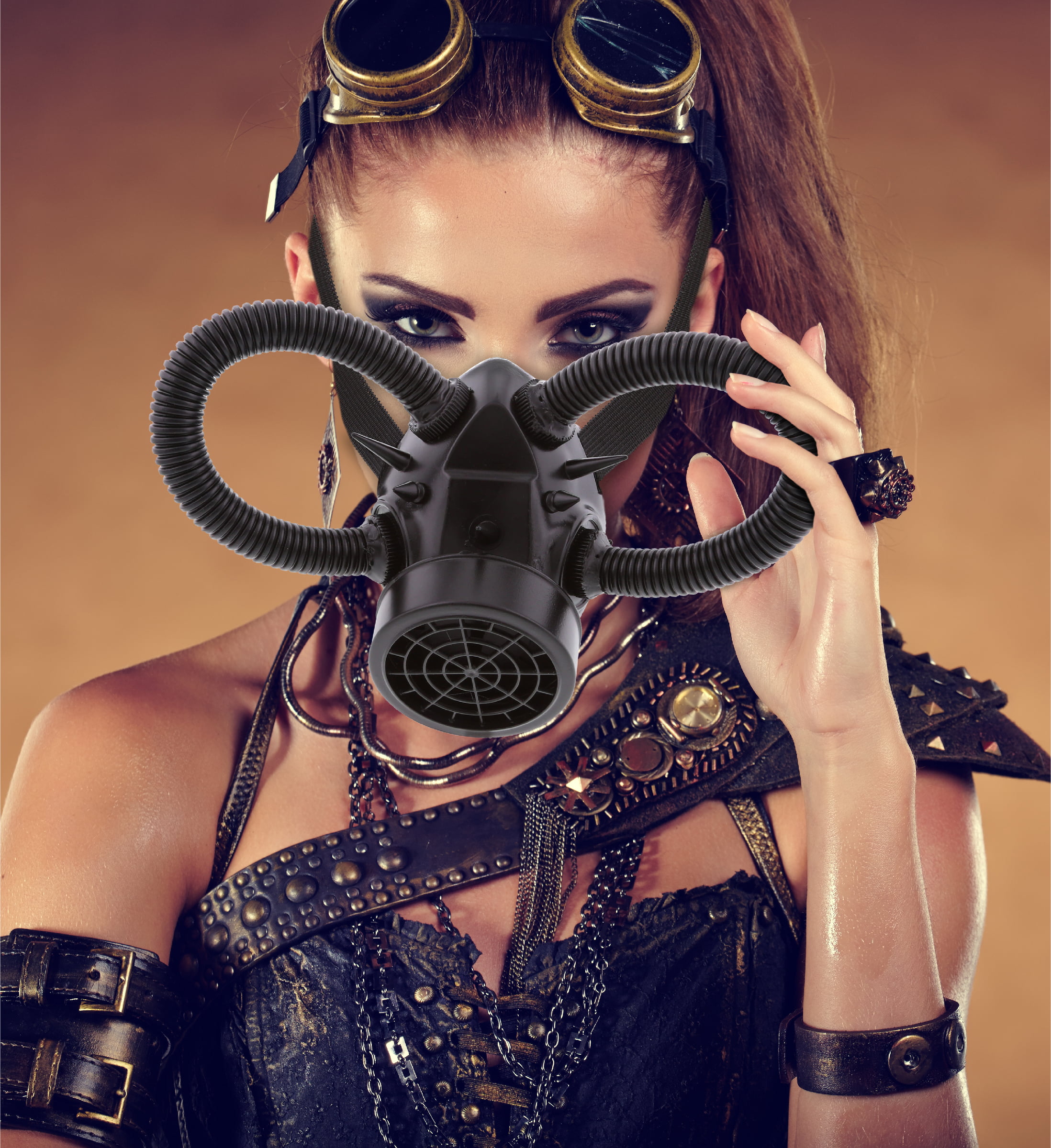 Attitude Studio Black Gas Mask - Steampunk Mask with Respirator for Men and Women, Mask Cosplay Accessory, Perfect Cosplay Mask for Conventions, Halloween Parties, and Special Themed Events - Walmart.com