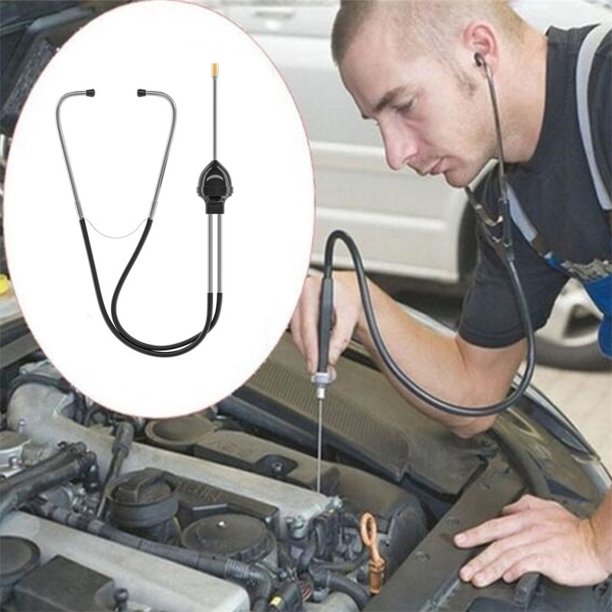 1pcs Cilindro De Acero Inoxidable Estetoscopio Coche Anormal Dispositivo De Diagnóstico De Sonido Automotriz Motor Herramientas De Audición