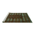 thumbnail image 2 of Ahgly Company Machine Washable Indoor Rectangle Abstract Turquoise Blue Modern Area Rugs, 4' x 6', 2 of 4