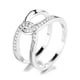 thumbnail image 1 of Anillos para mujer, regalos para mujer, anillo de compromiso con dos corazones y piedras preciosas redondas., 1 of 3