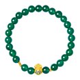 thumbnail image 1 of Pulsera con cuentas de crisoprasa para mujer, 6 mm, verde y plata 999, 1 of 2