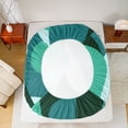 thumbnail image 5 of jejeloiu Abstract Geometric Line Twin Sheet Sets,Green Stripes Bedding For Men Women 3 Pieces, 5 of 7