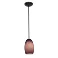 thumbnail image 2 of Janine Chianti 28078-1R-ORB-PLC 1 Light Cone Glass Pendant in Oil Rubbed Bronze with Plum Cloud Glass, 2 of 2