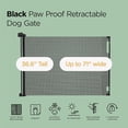 thumbnail image 2 of Philowng Indoor and Outdoor Claw-Proof Retractable Dog Gate, 36.6" High Extends up to 71" Wide, Black, 2 of 11