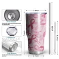 thumbnail image 6 of 30oz Pink Breast Cancer Tumblers Stainless Steel Tumbler with Lid and Straw,Vacuum Insulated Double Wall Travel Tumbler Cups Mug with Cleaning Brush for Coffee,Tea, 6 of 7