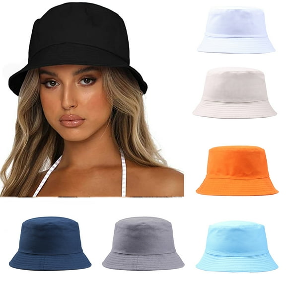 D-GROEE Portable Solid Color Bucket Hat Travel Summer Folding Beach Sun Hat Unisex
