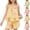 Yellow, variant on Spazoro Toddler Girls Plaid Ruffle Camisole & Shorts Set, Lightweight Tie Strap Bow Casual Summer 2PC Outfit for Baby Yellow Size 3-4