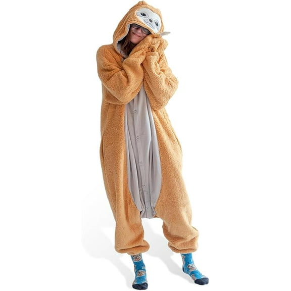 Sloth Kigurumi Unisex Adult Onesie Pajamas Animal One Piece Costume Cosplay Sleepwear