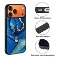 thumbnail image 2 of WIRESTER Shockproof Soft Rubber Cover Case for Apple iPhone 17 Pro Max 6.9" 2025, Marble Gold And Blue, 2 of 5