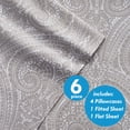 thumbnail image 3 of 1500 Thread Count Microfiber Deep Pocket Bedroom Paisley Print Sheet Set, 3 of 3