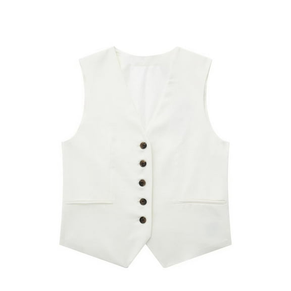 Baberdicy Cardigan Sweaters for Women Lightweight Women's Solid Casual Linen Blend Vest Jacket Womens Coats White