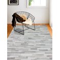 thumbnail image 2 of Bashian H112-GY-4X6-H16 Santa Fe Collection Striped Contemporary Leather Hand Stitched Area Rug, Grey - 4 x 6 ft., 2 of 10
