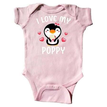 

Inktastic I Love My Poppy with Cute Penguin and Hearts Gift Baby Girl Bodysuit