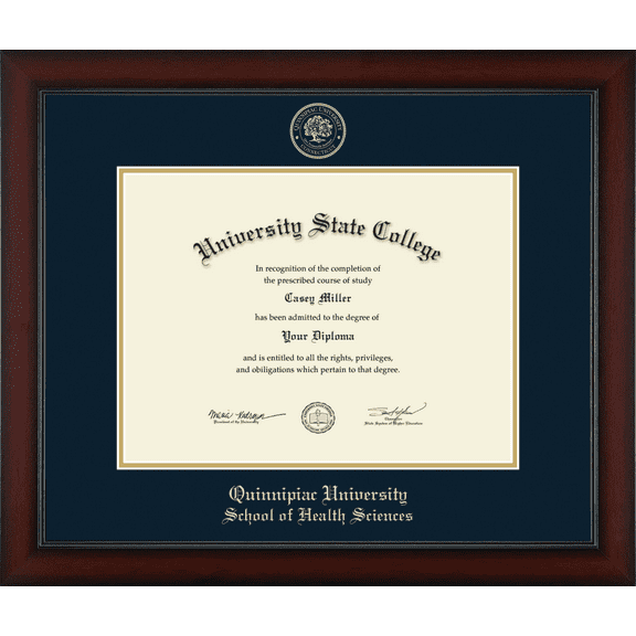 Quinnipiac University School of Health Sciences Diploma Frame, Document Size 16" x 12"