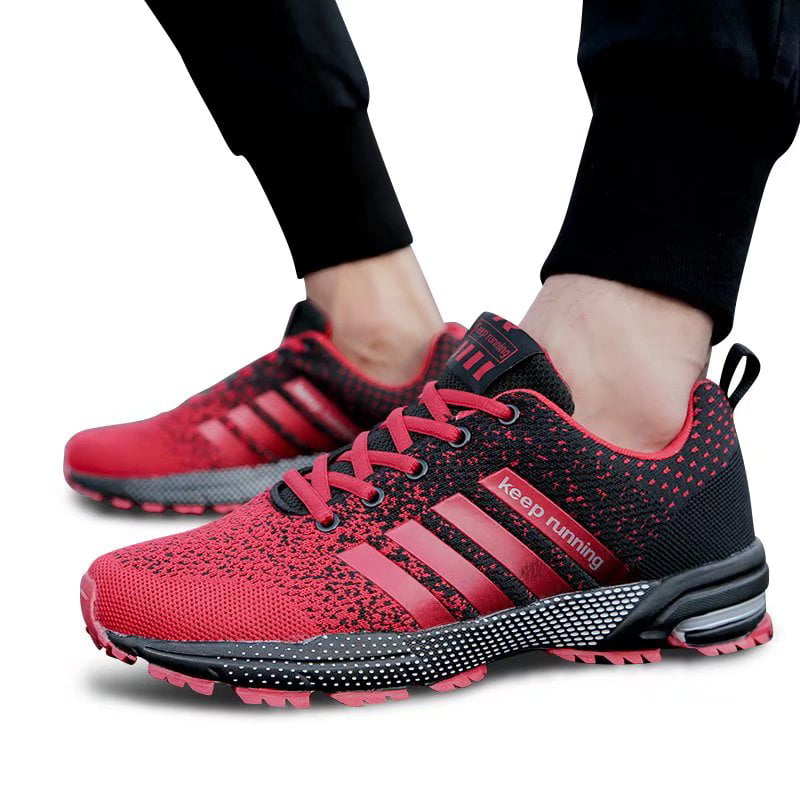 Casual Mens for Adult Tennis Shoes Lightweight Breathable Lace-up Shock Absorption Sneakers