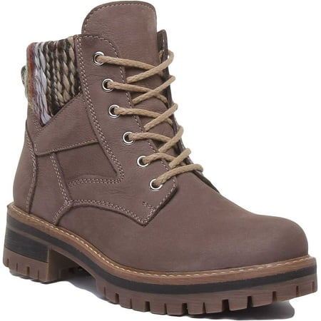 

JUSTINREESS Ella Women s Leather Lace Up Ankle Boot In Brown Size 7