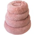 thumbnail image 4 of Cama redonda para mascotas, arena para gatos, cama para perros, cama redonda de felpa para gatos, color rojo vino ER, 4 of 5