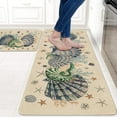 thumbnail image 2 of Shells Coral Whelks Starfish Kitchen Rugs Set of 2,Ocean Theme Kitchen Mats for Floor,Summer Beach Sink Mats Home Decor Doormat+Runner Rug, 2 of 6