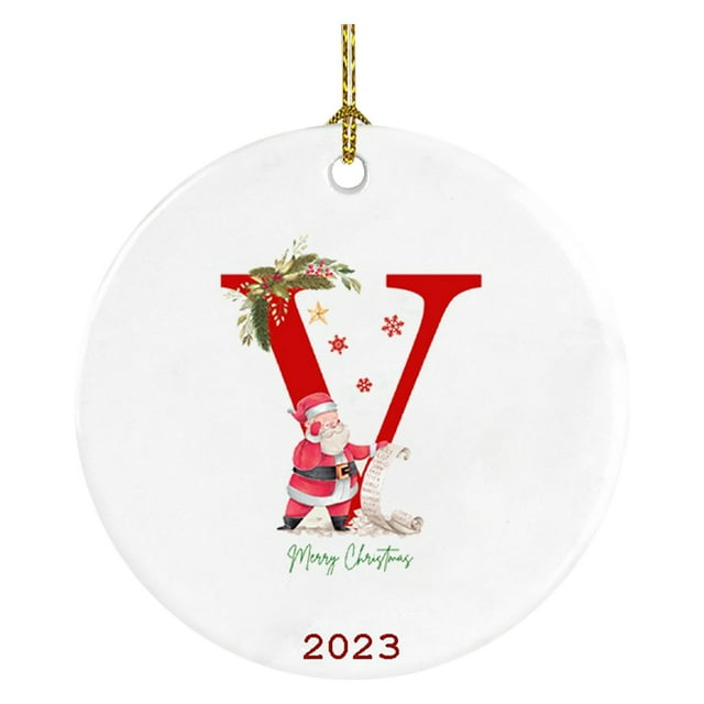 Decoraciones de Navidad Al Aire Libre Decoración Del Árbol de Navidad Colgante Personalizado Navidad 26 Carta Decoración, Decoración Del Árbol de Navidad Regalo de Navidad Decoraciones Del Árbol de Na