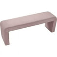 thumbnail image 3 of Meridian Furniture Minimalist Pink Velvet Bench, 3 of 5