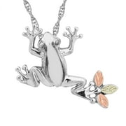 Black Hills Gold on Silver Frog Slider Necklace