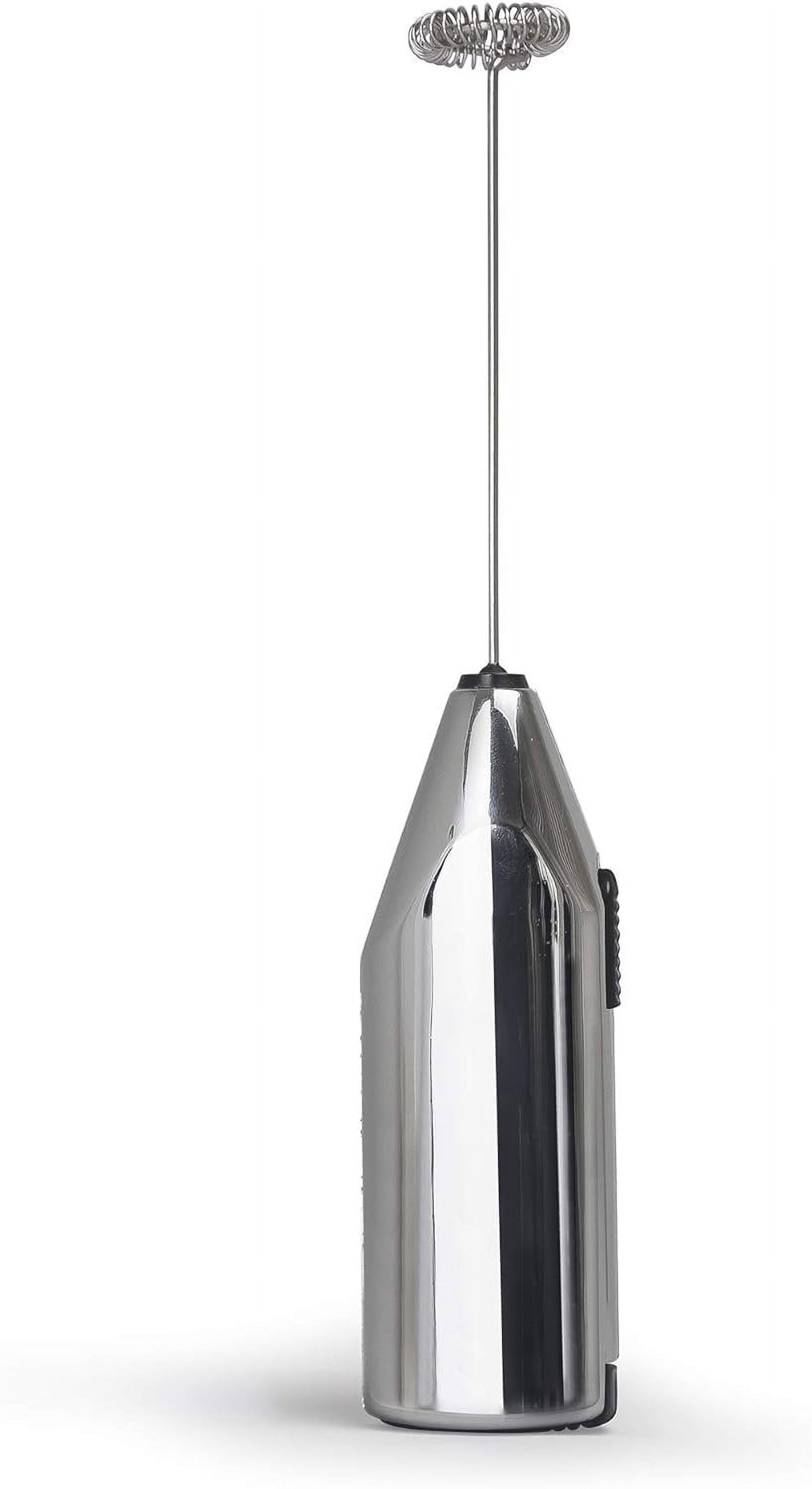 Primula Handheld Milk Frother Electric Hand Foam Lattes, Cappuccinos and Matcha, Stainless Steel Whisk, Battery Operated Foamer, Mini Frappe Maker Blender, One Size, Chrome