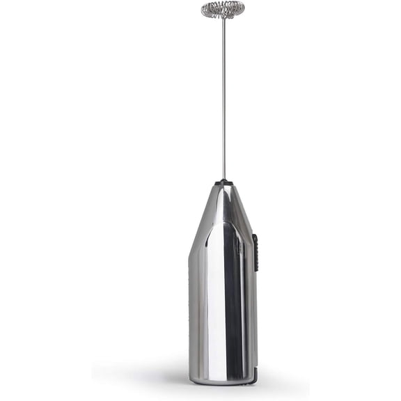 Primula Handheld Milk Frother Electric Hand Foam Lattes, Cappuccinos and Matcha, Stainless Steel Whisk, Battery Operated Foamer, Mini Frappe Maker Blender, One Size, Chrome