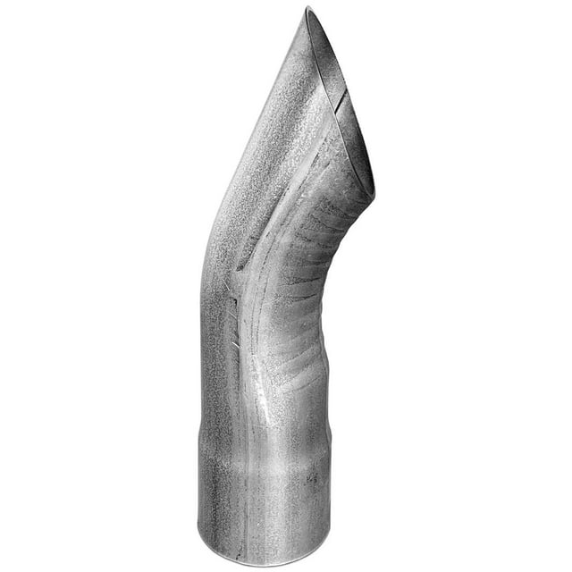Nickson Exhaust Tail Pipe Tip 17602 1-7/8 Inch Diameter; Aluminized Steel; Turndown; Angle-Cut; 12 Inch Length; Without Logo